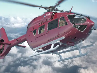  Eurocopter H145 Helicopter Rigged for Maya 