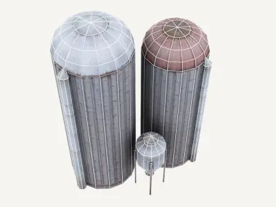 Low-Poly Grain Storage House Low-poly 3D model