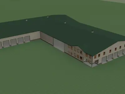 Heated Shop With Living Space 3D model