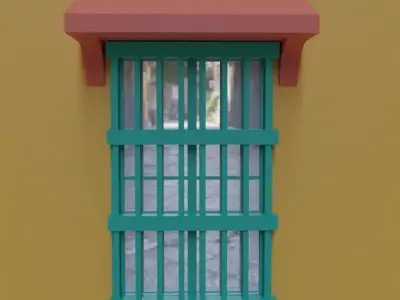 Low poly window 1 Cartagena Low-poly 3D model