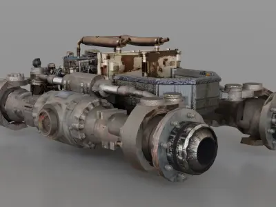 Dystopian Sci-Fi Junkyard Speeder 3D model