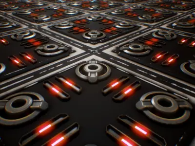 PBR Seamless Sci-Fi Texture 03 Low-poly 3D model