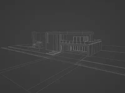 Modern house  Low-poly 3D model 2