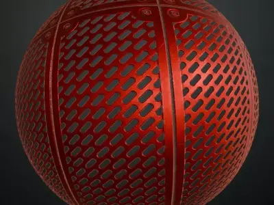 Red Metal Plate Transparent PBR Seamless Texture