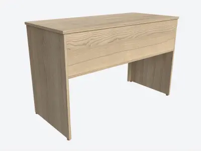 Study Desk Wooden Simple 3D model