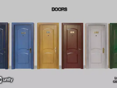Doors option 5  Low-poly 3D model