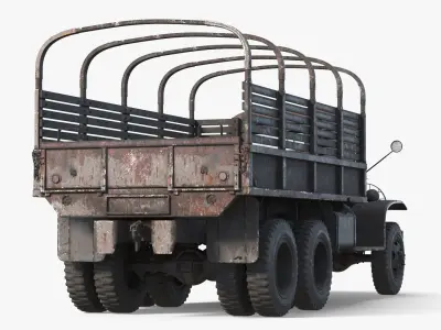  Old Worn Army Troop Carrier Open Frame 