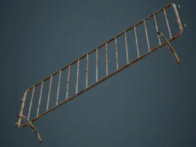 Crowd Barrier 2B Low-poly 3D model