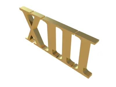 Roman Numerals 13 v1 002 Low-poly 3D model