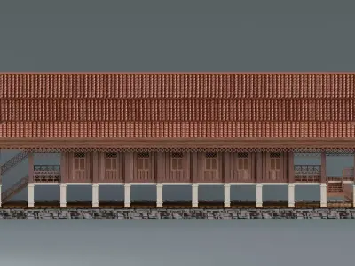 Traditional Houses - Rumah Dulohupa Low-poly 3D model