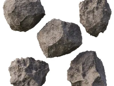 Natural Stone set 004  3D model