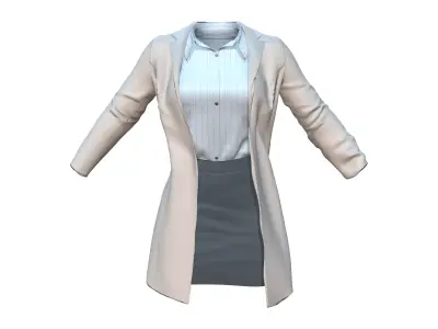 Women Full Scientist Lab Outfit Low-poly 3D model