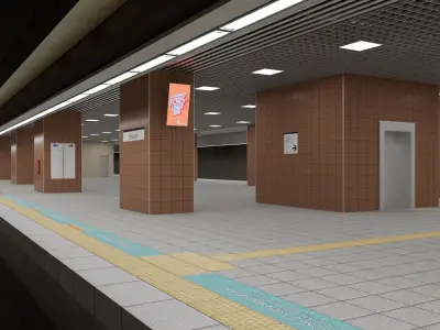 Marmaray Yenikapi Underground Train Station 3D Model Low-poly 3D model