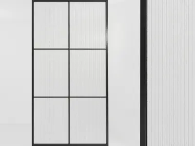 5 Glass partition door Set  9 partition models 3D Model Pack