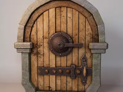 Realistic Fantasy Door Stylized  Low-poly 3D model