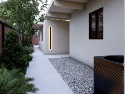 3D Exterior Scene 3D model design garden and landscape 3D model