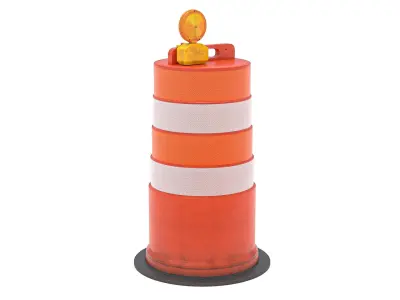 Traffic Barrel Barricade 3D model