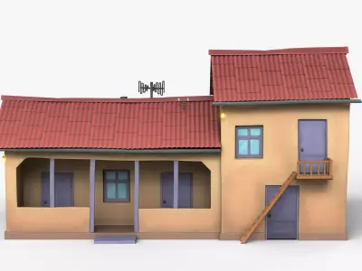 Cartoon House 01 Asian Traditional 3D model