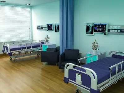 Hospital Patient Rooms  3D Model Pack