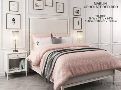 Maelin Upholstered Bed 3D model