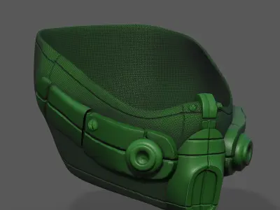 Gas mask respirator scifi futuristic  Low-poly 3D model 4