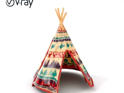 Colorful Teepee Tent Model Pack Low-poly 3D model purchase