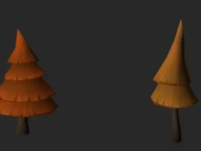 Autumn Forest Low-poly 3D model