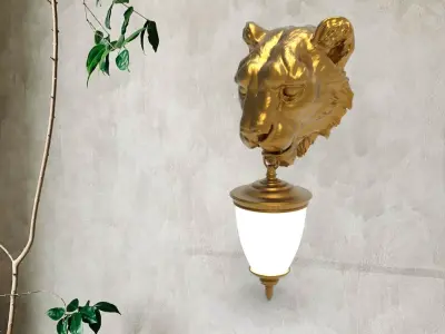 Lion Head Wall Lamp 3D print model buy