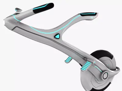 Sci-fi Monowheel Scooter Low-poly 3D model