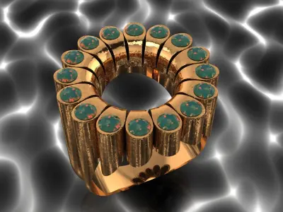 G1015 Jewel Vortex Ring 9gm-15HK 3D print model