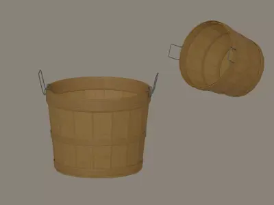 Wooden Basket 3D model