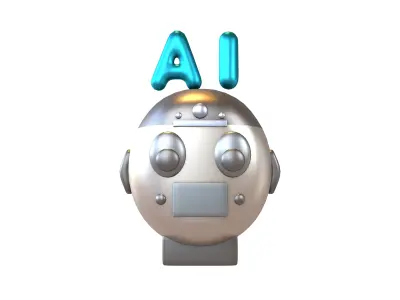 AI Robot Icon v1 004 Low-poly 3D model
