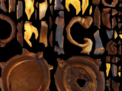 Cartoon Sconce Pack Low-poly 3D model