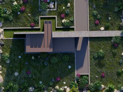 Forest villa-Casa Scene-Modern Villa 3D model