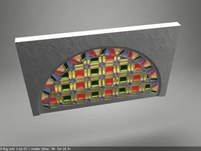 Qamaria stained glasses windows - Yemen Low-poly 3D model