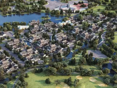 Lakeside Resort Masterplan 3D model