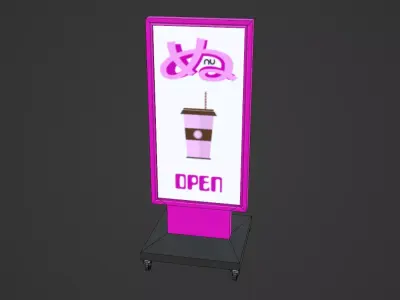 Japanese Shop Floor Sign Low-poly 3D model