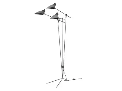 Tripod three different floor lamps 3D model