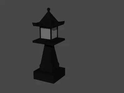 Japanese outdoor lamp Low-poly 3D model