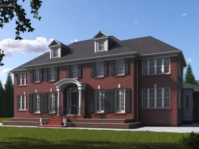  Home Alone Brick Colonial House 