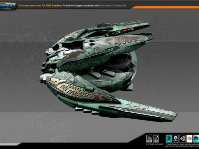 SF Gunship CR5 Low-poly 3D model