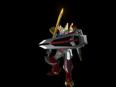 TheMechaNoid 6 gundam holding sword 3D model