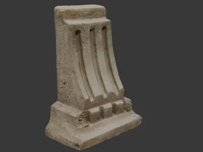 Architectural Concrete Column Support 3D Scan Low-poly 3D model