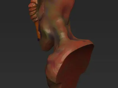 Alien bust of 3D model