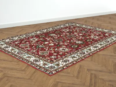 4 Persian Rugs Low-poly 3D model