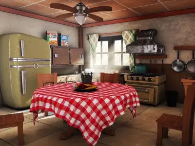 3D Cartoon kitchen environment 3D model