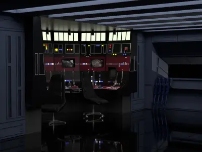 Set 3 - Docking bay Command Office 1-6 scale Hottoys 3D Model Pack