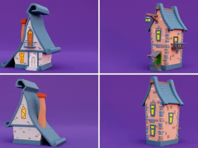 Cozy Cartoon Halloween 3D Asset Pack Low-poly 3D model