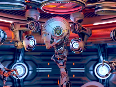 Robot Construction Equipment Lab - Rigged 3D model