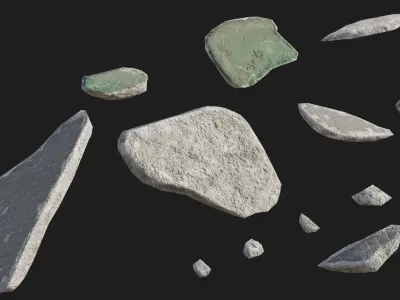 Building Debris Kit Low-poly 3D model